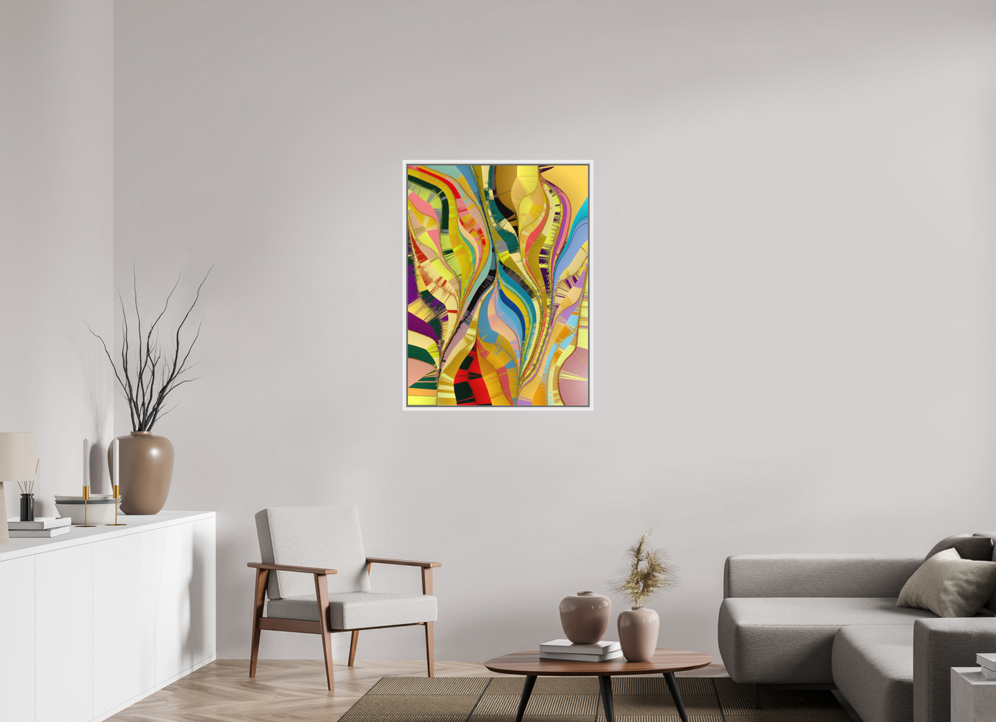 75 x 100 cm, Fine Art Print on Alu-Dibond in Floater Frame White Serendicay #2