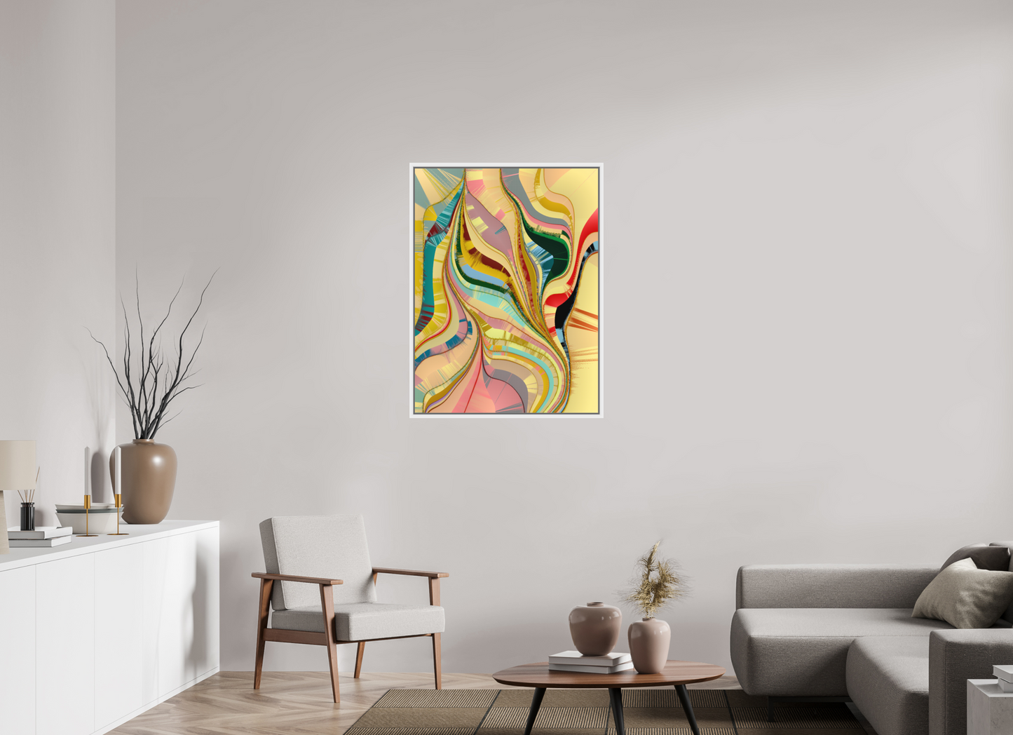 75 x 100 cm, Fine Art Print on Alu-Dibond in Floater Frame White Serendicay #3