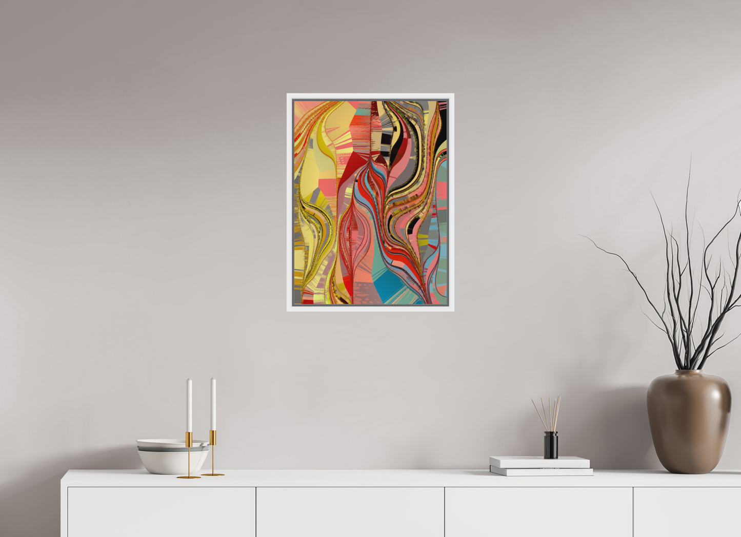45 x 60 cm, Fine Art Print on Alu-Dibond in Floater Frame White Serendicay #1